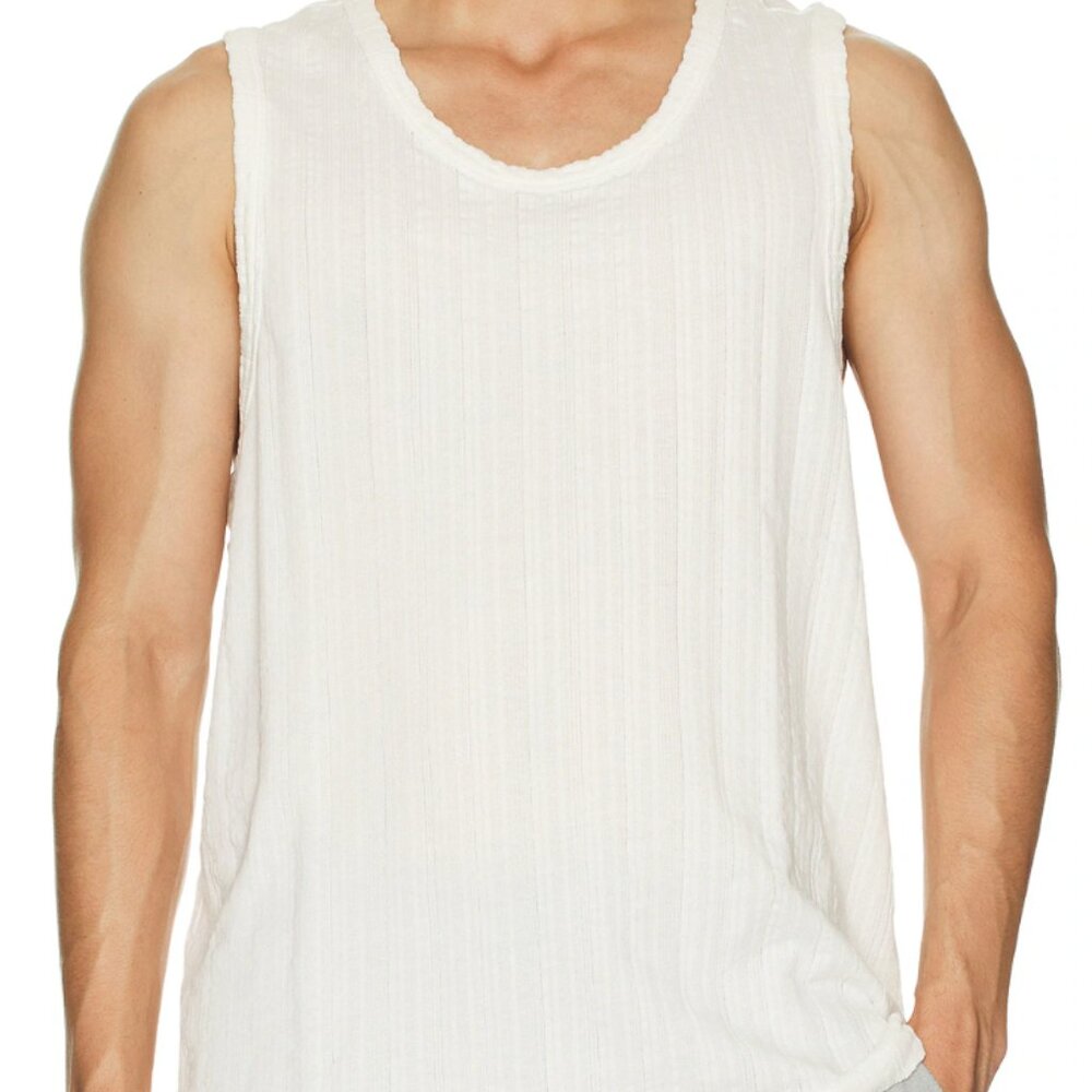 All Saints White Ribbed Vest Tank Top Sleeveless Shirt Men's Size Large
